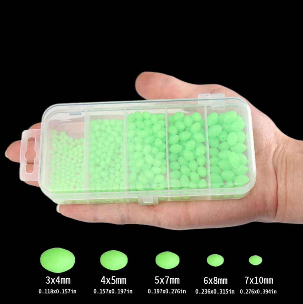 Soft Plastic Lure - 375Pcs/Set Night Luminous Fishing Hard Beads