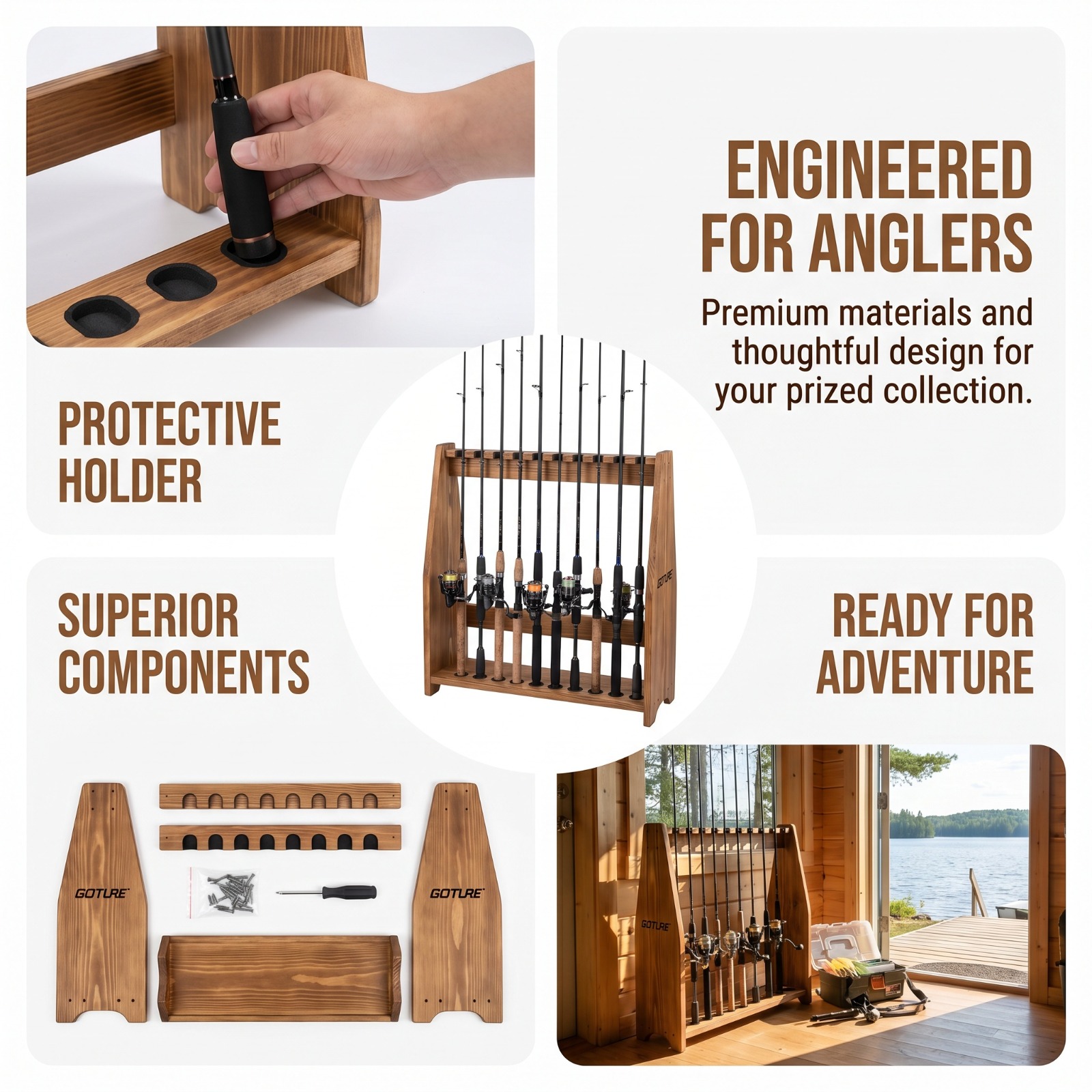 Goture 10 Slots Carbonized Pin - Fishing Equipment Organizer ulasan dan harga