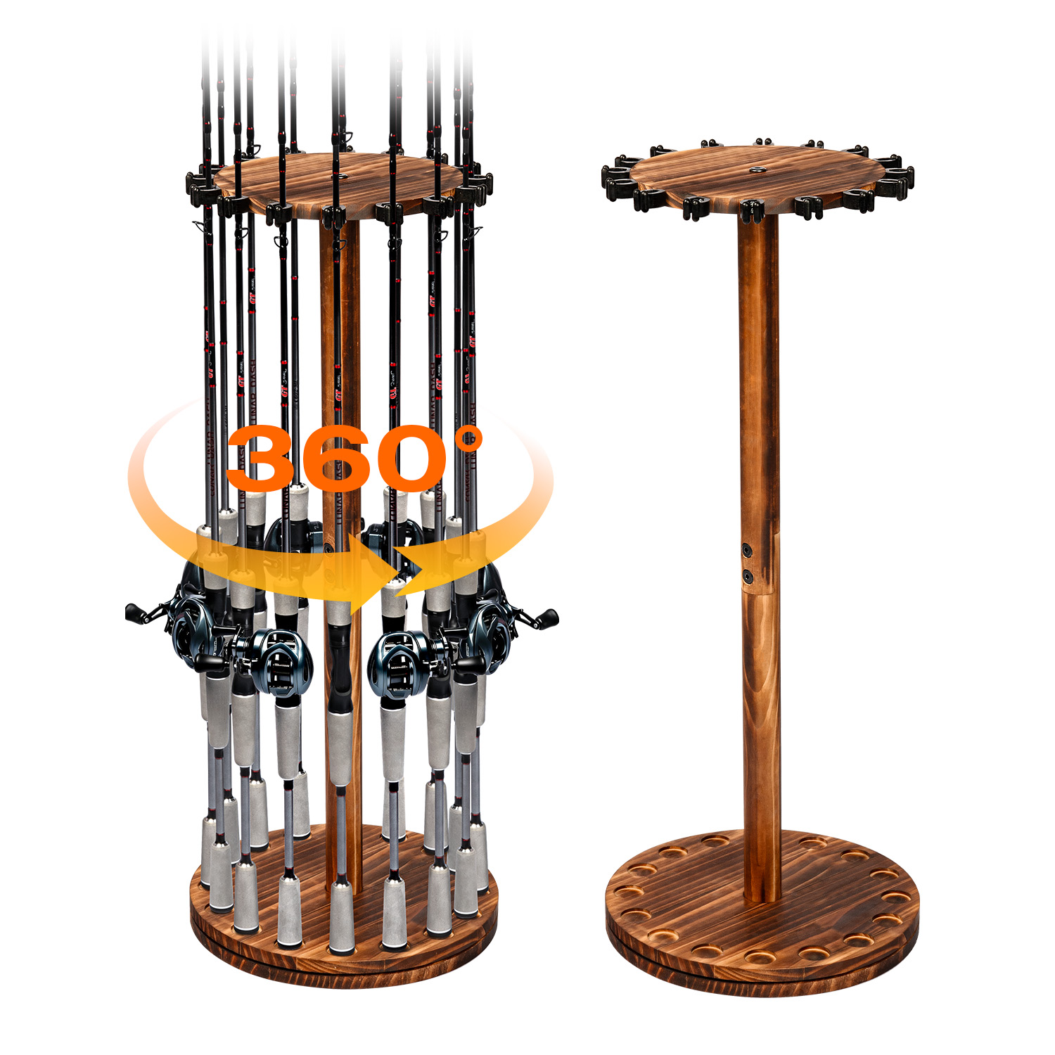 Round Carbonized Wood Fishing  - Fishing Equipment Organizer ulasan dan harga
