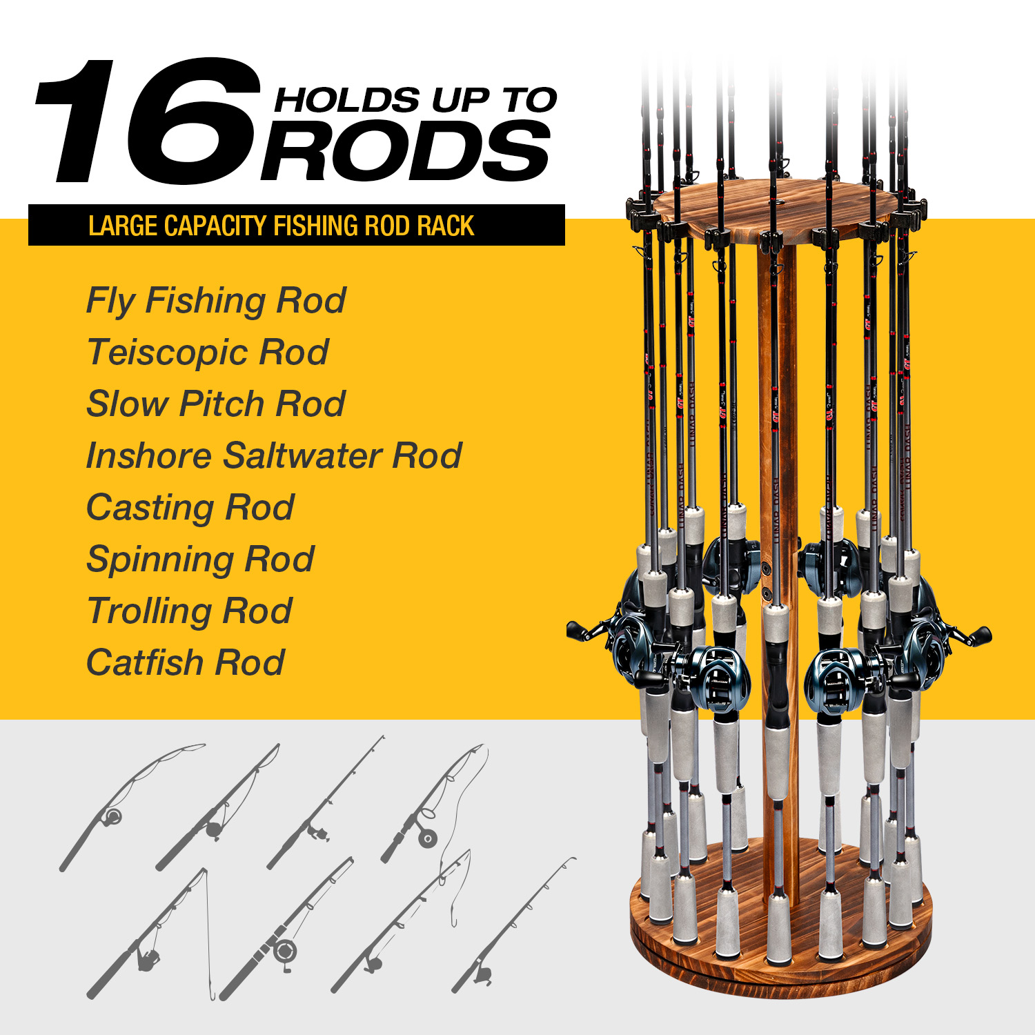 Round Carbonized Wood Fishing  - Fishing Equipment Organizer ulasan dan harga