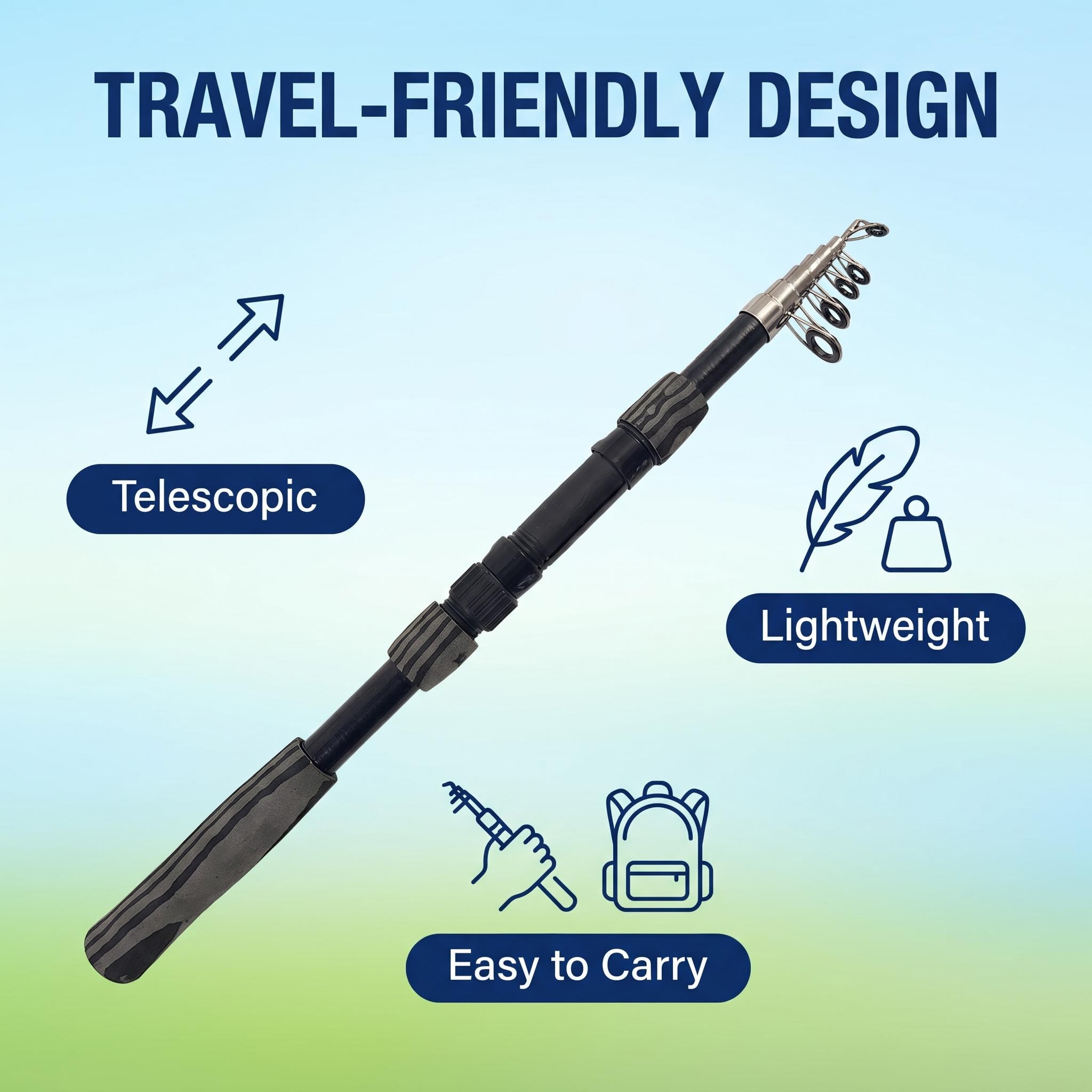 Portable Telescopic Fishing Ro - Fishing Equipment Organizer ulasan dan harga